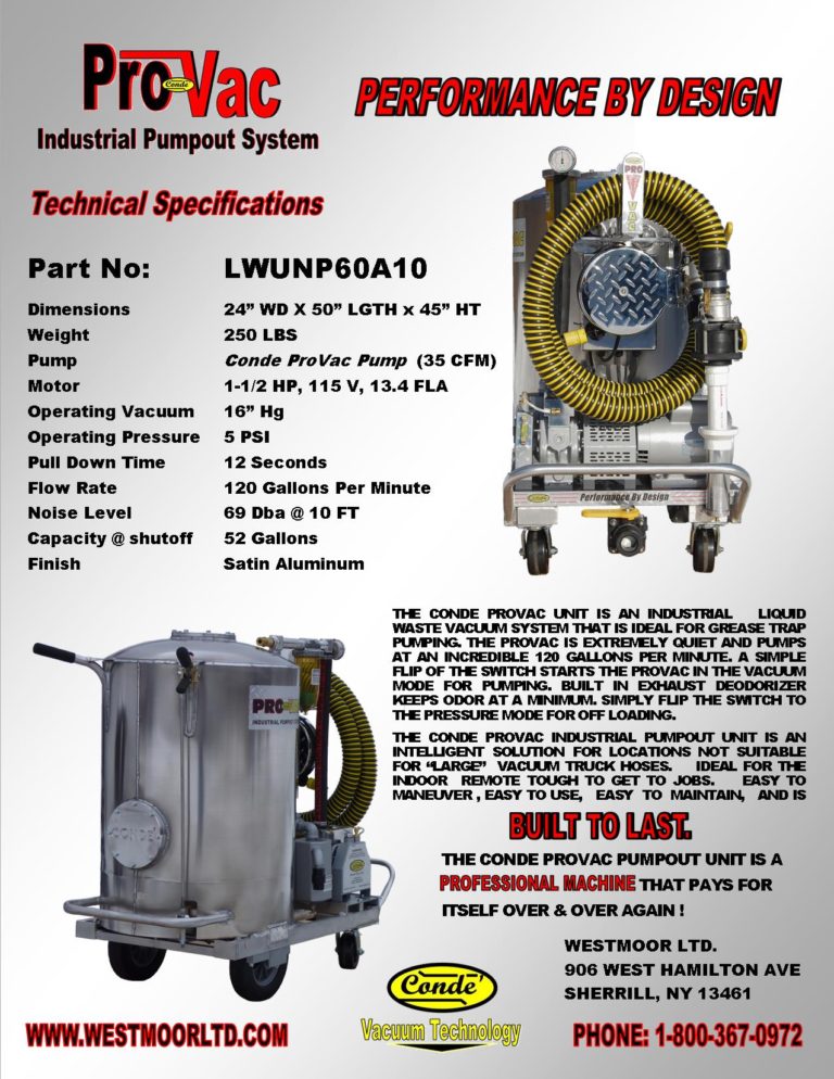 Conde ProVac Portable Industrial Pump Out Station